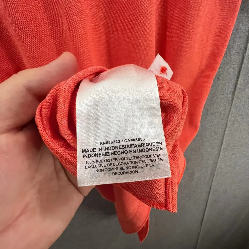 Nike Dri Fit Shirt Women Size XS Orange Outdoor Athletic Casual T Shirt Ladies